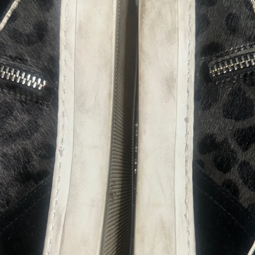 Stylish Black Leopard High-Top Studded Sneakers - Picture 14 of 15